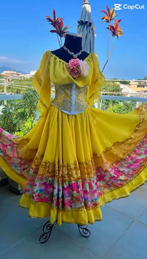 CONJUNTO CIGANA AMARELO FLORIDO