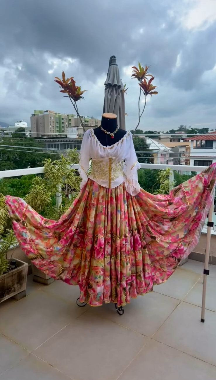 CONJUNTO CIGANA BRACO COM SAIA FLORIDA
